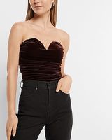 Body Contour Velvet Cowl Neck Corset Top