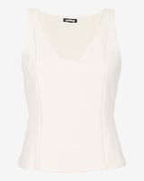 Fitted V-Neck Ponte Tank White Women's XL