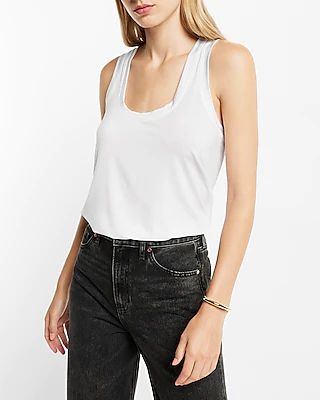 Supersoft Relaxed Scoop Neck Tank White Women's
