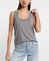 Supersoft Relaxed Scoop Neck Tank Gray Women's XS