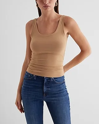 Fitted Ribbed Scoop Neck Tank Women