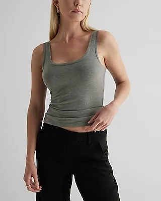 Fitted Ribbed Scoop Neck Tank Women's L