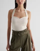 Body Contour Textured Sweetheart Halter Crop Top Women's XL