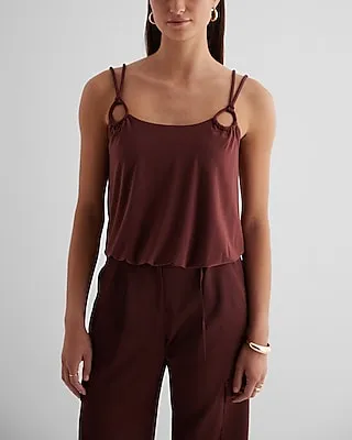 Skimming Scoop Neck Double Strap Loop Tank Women's