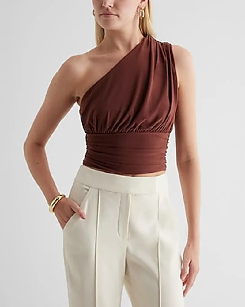 Skimming One Shoulder Ruched Tank