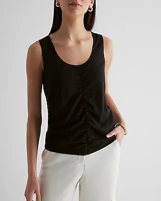 Skimming Scoop Neck Ruched Tank