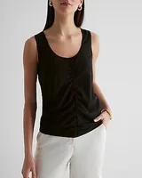 Skimming Scoop Neck Ruched Tank Women