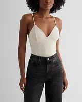 Body Contour Crushed Velvet V-Neck Bustier Bodysuit