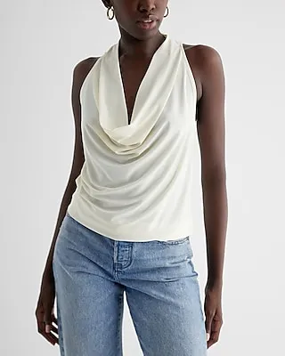 Draped Cowl Neck Racerback Tank