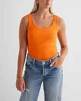 Fitted Ribbed Scoop Neck Tank