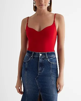 Body Contour High Compression Sweetheart Neckline Bodysuit Red Women's XL