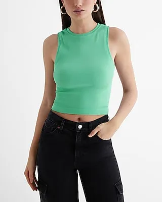 Body Contour Seamless Ribbed High Neck Crop Top Women's L/XL