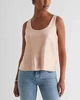 Skimming Sequin Scoop Neck Tank Neutral Women's M