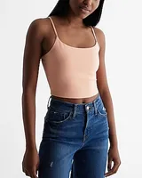 Body Contour Stretch Cotton Scoop Neck Crop Top Women's