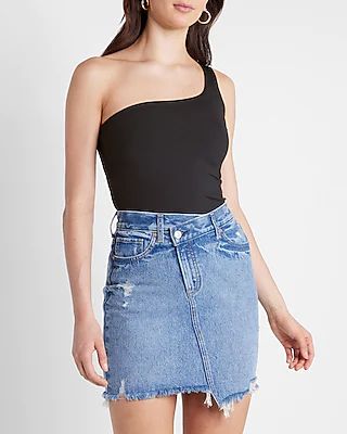 Body Contour Ribbed One Shoulder Crop Top