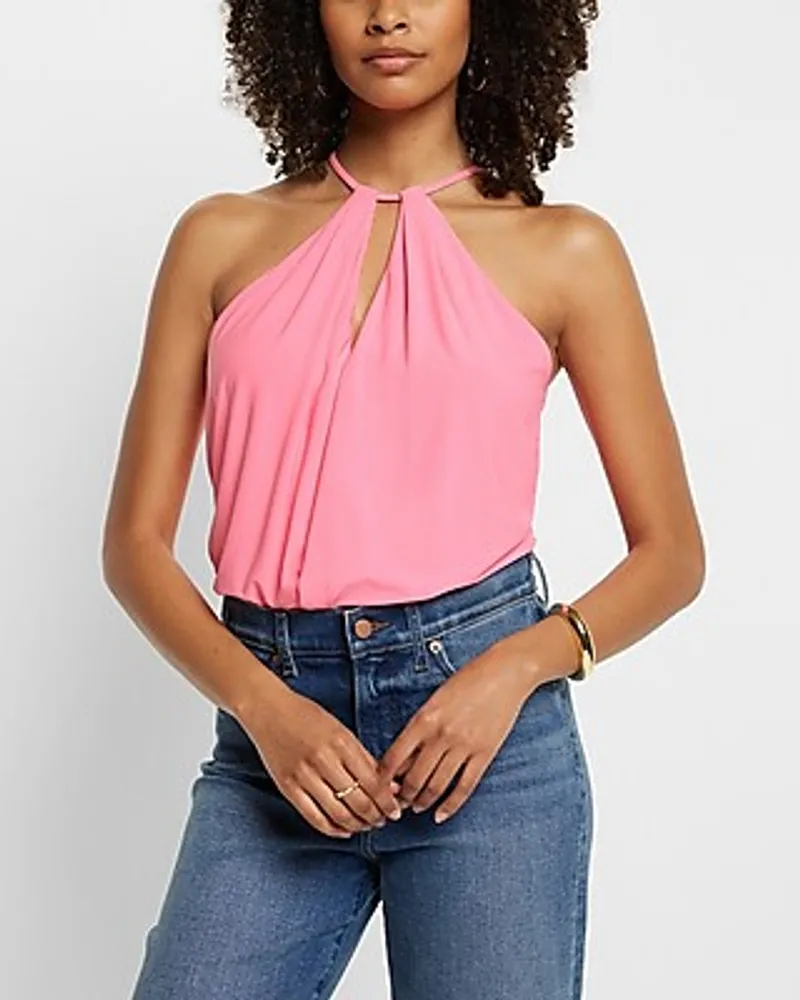 Surplice Cutout Halter Cami