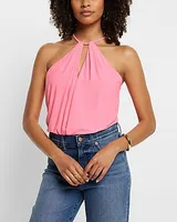 Surplice Cutout Halter Cami