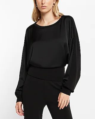 Silky Sueded Scuba Satin Dolman Sleeve Sweatshirt