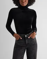 Body Contour Velvet Mock Neck Long Sleeve Bodysuit Women's