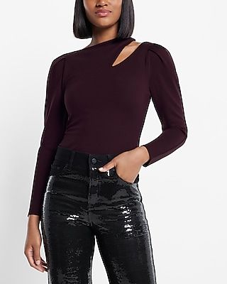 Skimming Ponte Puff Sleeve Cutout Top Women's