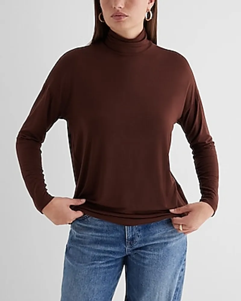 Express Supersoft Relaxed Turtleneck Long Sleeve Tunic Tee Women's