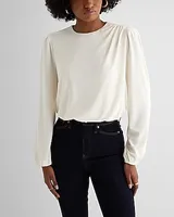 Skimming Crew Neck Puff Sleeve Bodysuit