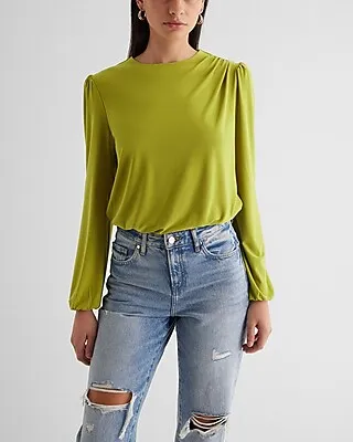 Skimming Crew Neck Puff Sleeve Bodysuit Women's