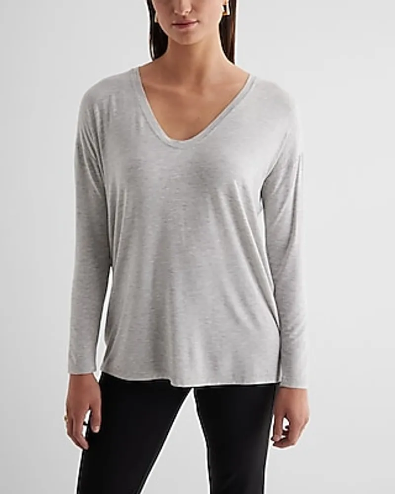 Supersoft Relaxed V-Neck Long Sleeve Tee Women's