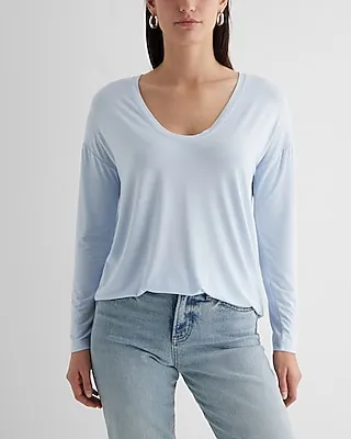 Supersoft Relaxed V-Neck Long Sleeve Tee Women's