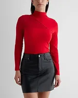 Fitted Mesh Sleeve Mock Neck Bodysuit