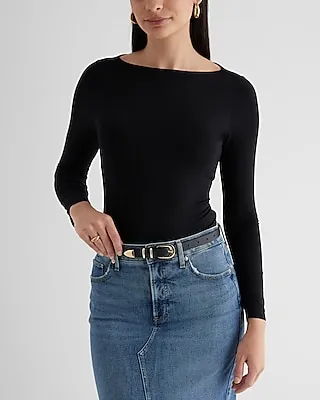 Supersoft Fitted Boat Neck Long Sleeve Tee Women