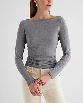 Supersoft Fitted Boat Neck Long Sleeve Tee Women's S