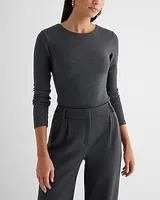 Body Contour Luxe Lounge Crew Neck Long Sleeve Bodysuit Gray Women's