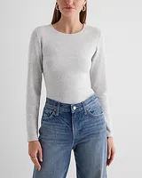 Body Contour Luxe Lounge Crew Neck Long Sleeve Bodysuit Gray Women's