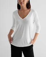 Relaxed V-Neck Three Quarter Sleeve London Tee Women's