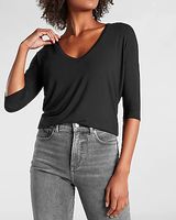 Relaxed V-Neck Three Quarter Sleeve London Tee Women's