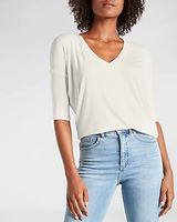 Relaxed V-Neck Three Quarter Sleeve London Tee Women's