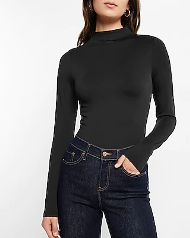 Body Contour High Compression Mock Neck Long Sleeve Tee