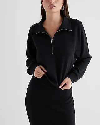 Quarter Zip Boxy Sweatshirt Women's