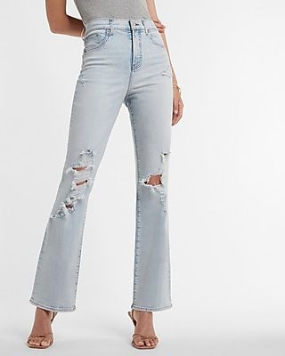 Super High Waisted Ripped 90S Bootcut Jeans