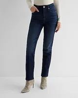 High Waisted Dark Wash Curvy FlexX Modern Straight Jeans