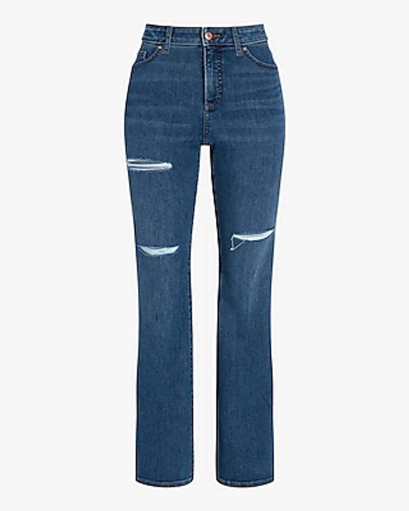 Women's Curvy High-Rise Dark Wash Flare Jeans