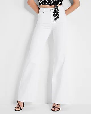 Mid Rise White Flare Jeans, Women's Size:00