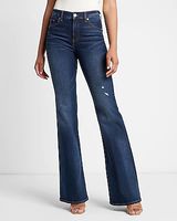 Mid Rise Dark Wash '70S Flare Jeans