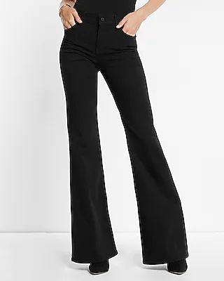 Mid Rise Black '70S Flare Jeans