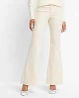 Mid Rise Cream Raw Hem '70S Flare Jeans