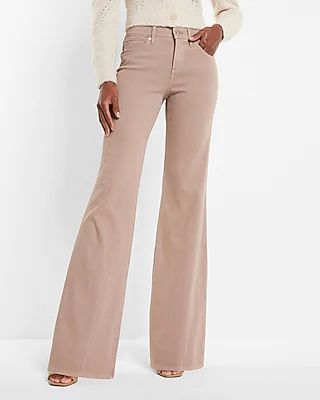 Mid Rise Light Brown 70S Flare Jeans