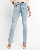 Mid Rise Light Wash Ripped Skyscraper Jeans, Women's Size:0