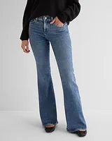 Mid Rise Medium Wash '70S Flare Jeans, Women's Size:8 Long