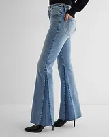 Mid Rise Light Wash Two-Tone Curvy FlexX '70S Flare Jeans